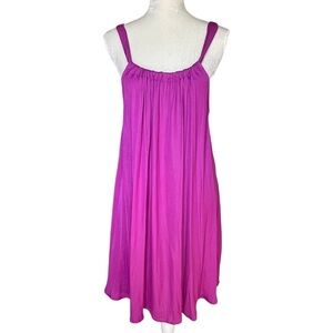 Banana Republic Women’s Tie Neck Dress Size M Lightweight Adjustable Purple Pink